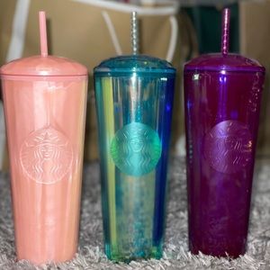 Starbucks dome tumblers venti purple pink teal